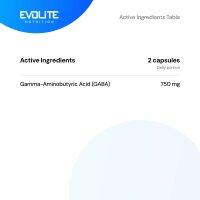 Evolite Nutrition Gaba 375mg 180 Vegecaps