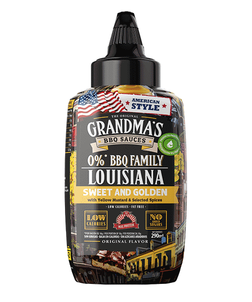 Max Protein Grandmas BBQ Sauces 290ml Louisiana Sweet and Golden with Yellow Mustard & Selected Spices