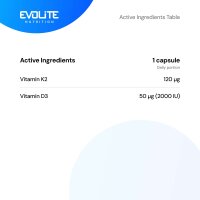 Evolite Nutrition Vitamin D3+K2 120 Caps