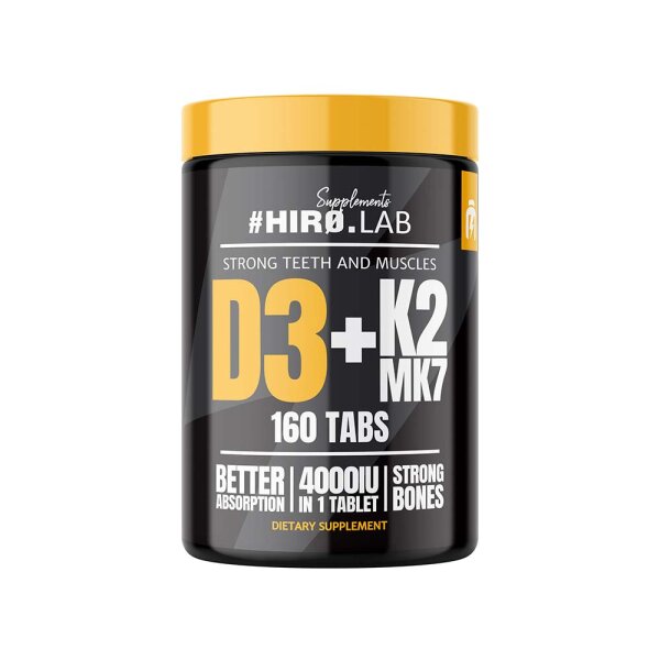 Hiro Lab Vitamin D3 4000 IU + K2 MK-7 – 160 Tabletten