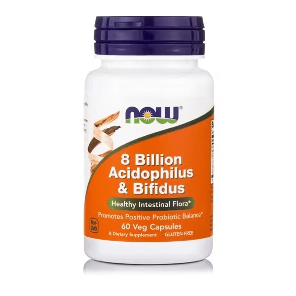 Now Foods 8 Billion Acidophilus & Bifidus 60 Vege Caps